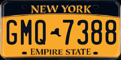 NY license plate GMQ7388