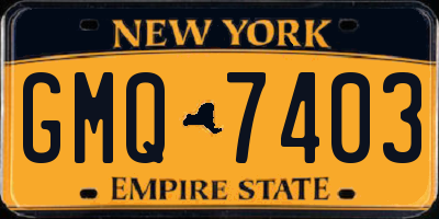 NY license plate GMQ7403