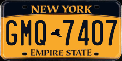 NY license plate GMQ7407