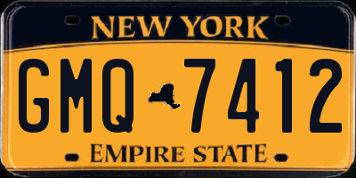 NY license plate GMQ7412