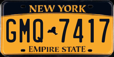 NY license plate GMQ7417