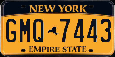 NY license plate GMQ7443