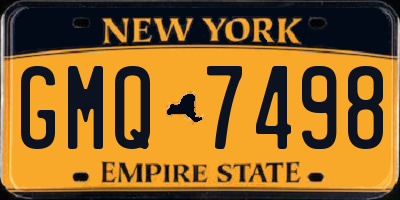 NY license plate GMQ7498