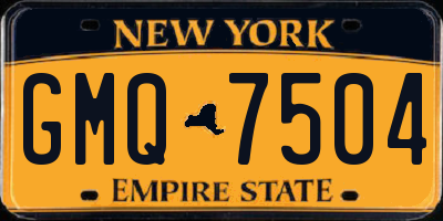 NY license plate GMQ7504