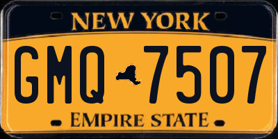 NY license plate GMQ7507