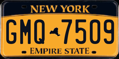 NY license plate GMQ7509
