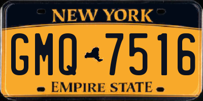 NY license plate GMQ7516