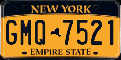 NY license plate GMQ7521