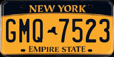 NY license plate GMQ7523
