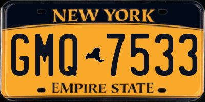 NY license plate GMQ7533