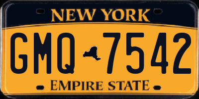 NY license plate GMQ7542