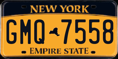 NY license plate GMQ7558
