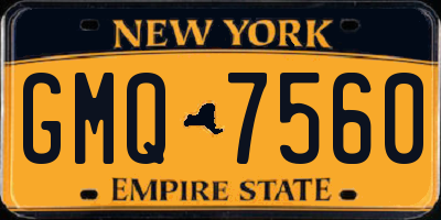 NY license plate GMQ7560
