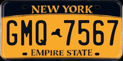 NY license plate GMQ7567