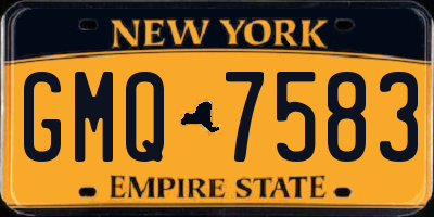 NY license plate GMQ7583
