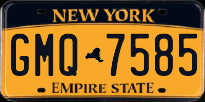 NY license plate GMQ7585