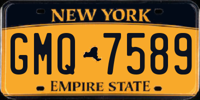 NY license plate GMQ7589