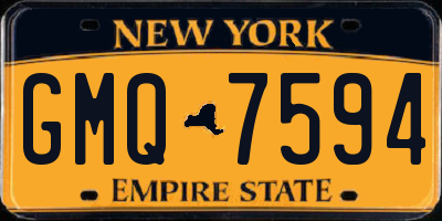 NY license plate GMQ7594