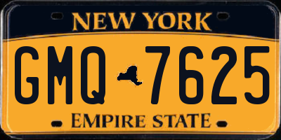 NY license plate GMQ7625