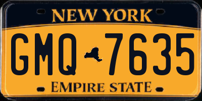 NY license plate GMQ7635
