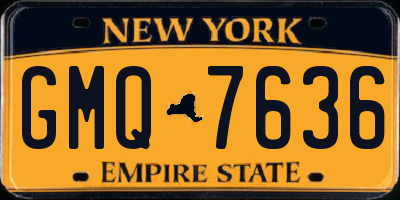 NY license plate GMQ7636
