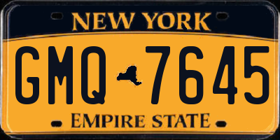 NY license plate GMQ7645