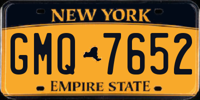 NY license plate GMQ7652