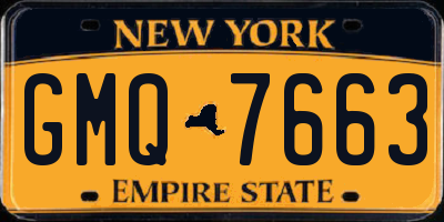 NY license plate GMQ7663