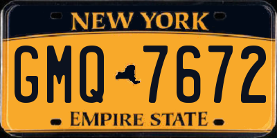 NY license plate GMQ7672