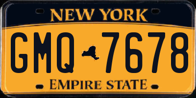 NY license plate GMQ7678