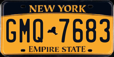 NY license plate GMQ7683