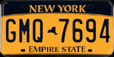NY license plate GMQ7694
