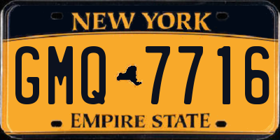 NY license plate GMQ7716