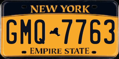 NY license plate GMQ7763
