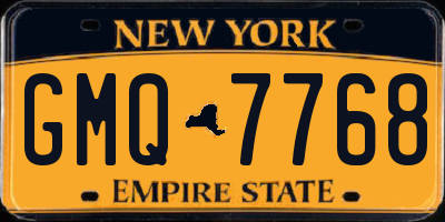 NY license plate GMQ7768