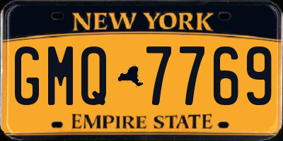 NY license plate GMQ7769