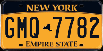NY license plate GMQ7782
