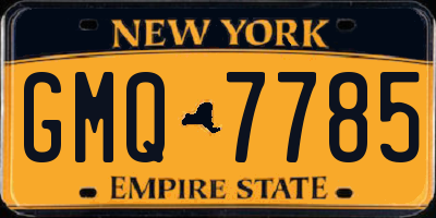 NY license plate GMQ7785