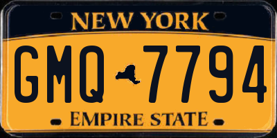 NY license plate GMQ7794