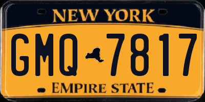 NY license plate GMQ7817