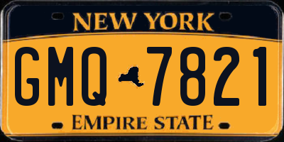 NY license plate GMQ7821