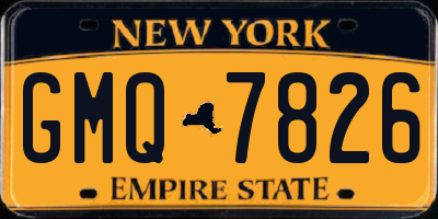 NY license plate GMQ7826