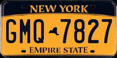 NY license plate GMQ7827
