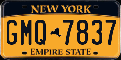 NY license plate GMQ7837