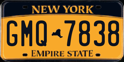 NY license plate GMQ7838