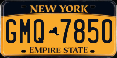 NY license plate GMQ7850