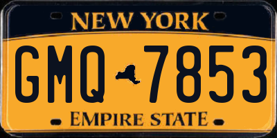 NY license plate GMQ7853
