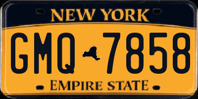 NY license plate GMQ7858