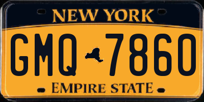NY license plate GMQ7860