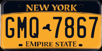 NY license plate GMQ7867